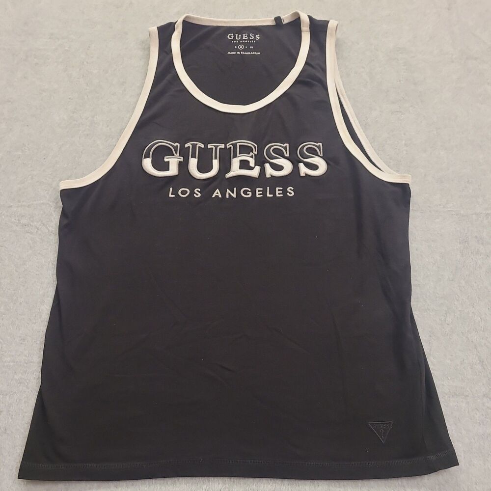 Guess Los Angeles Tank Top Black Sleeveless Logo Summer Pullover Men's Medium